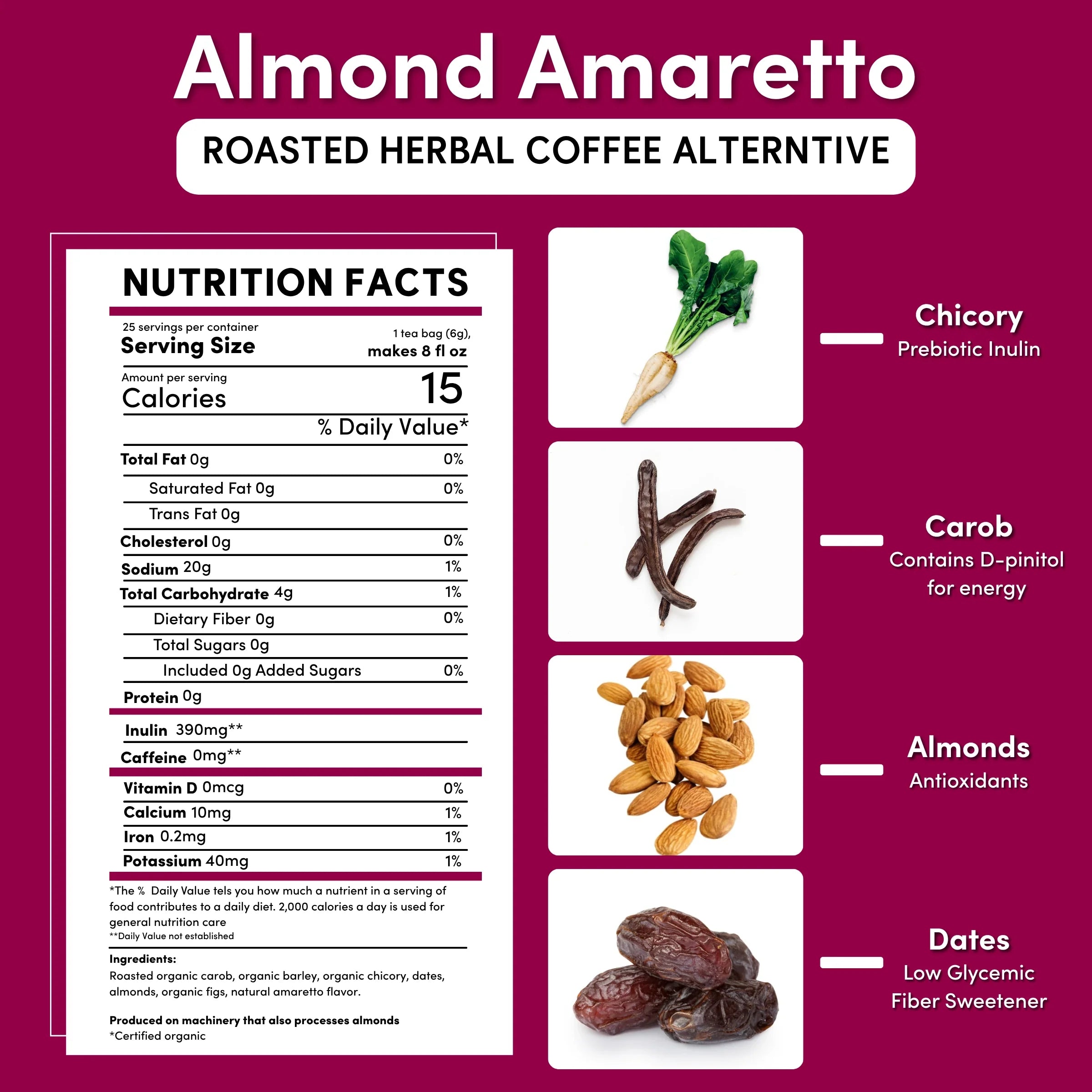 Almond Amaretto Chicory Herbal Coffee