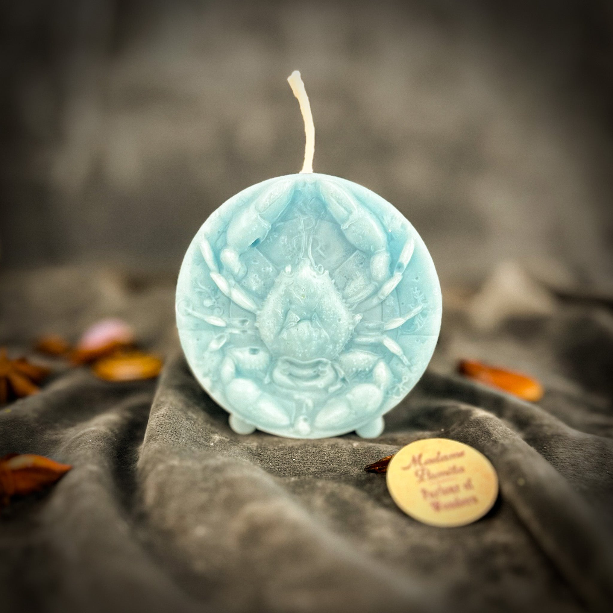 Beeswax Cancer Crab Zodiac Spell Candle - Intuition, Nurturing & Emotional Healing