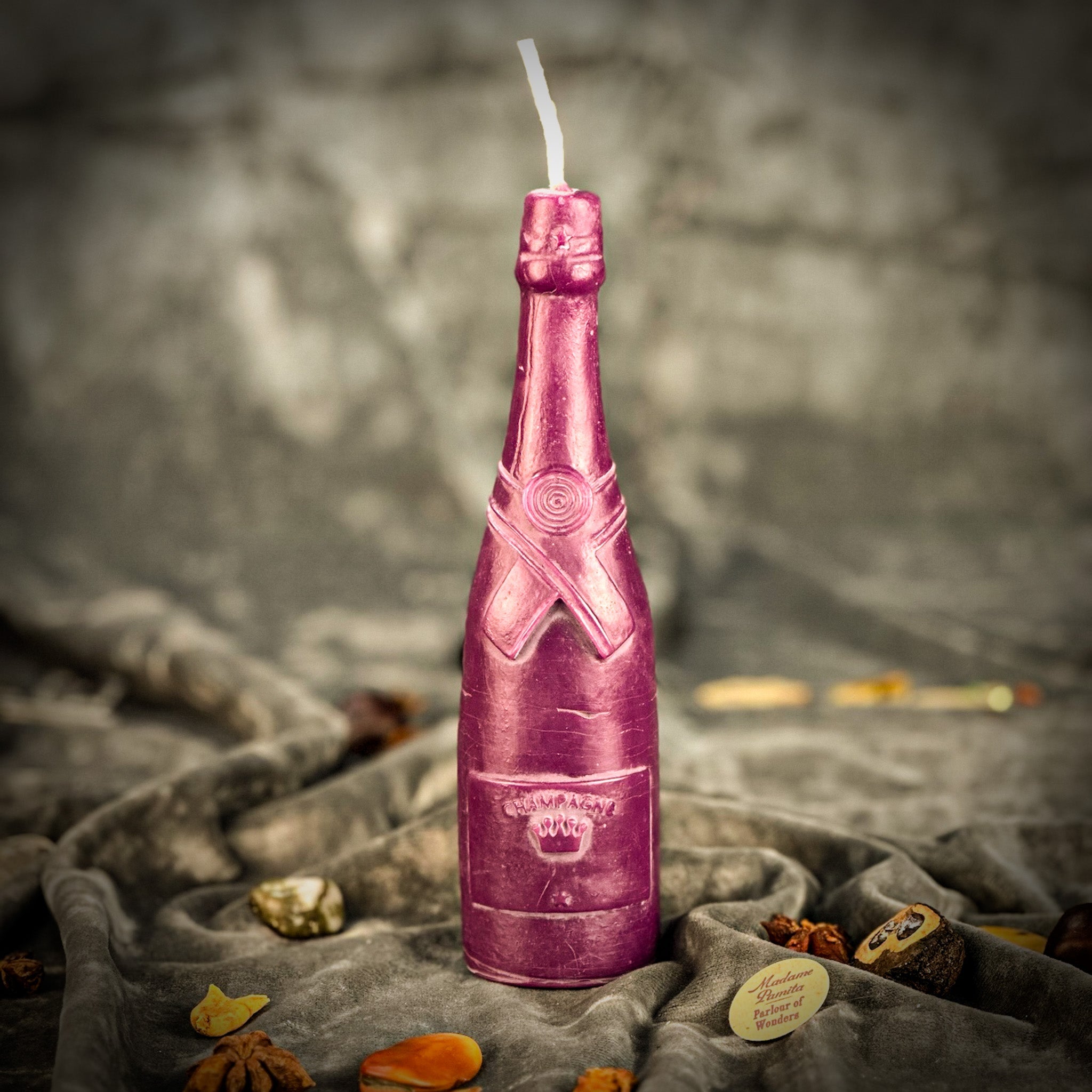 Beeswax Champagne Celebration Spell Candle - Success & Luxury Manifestation