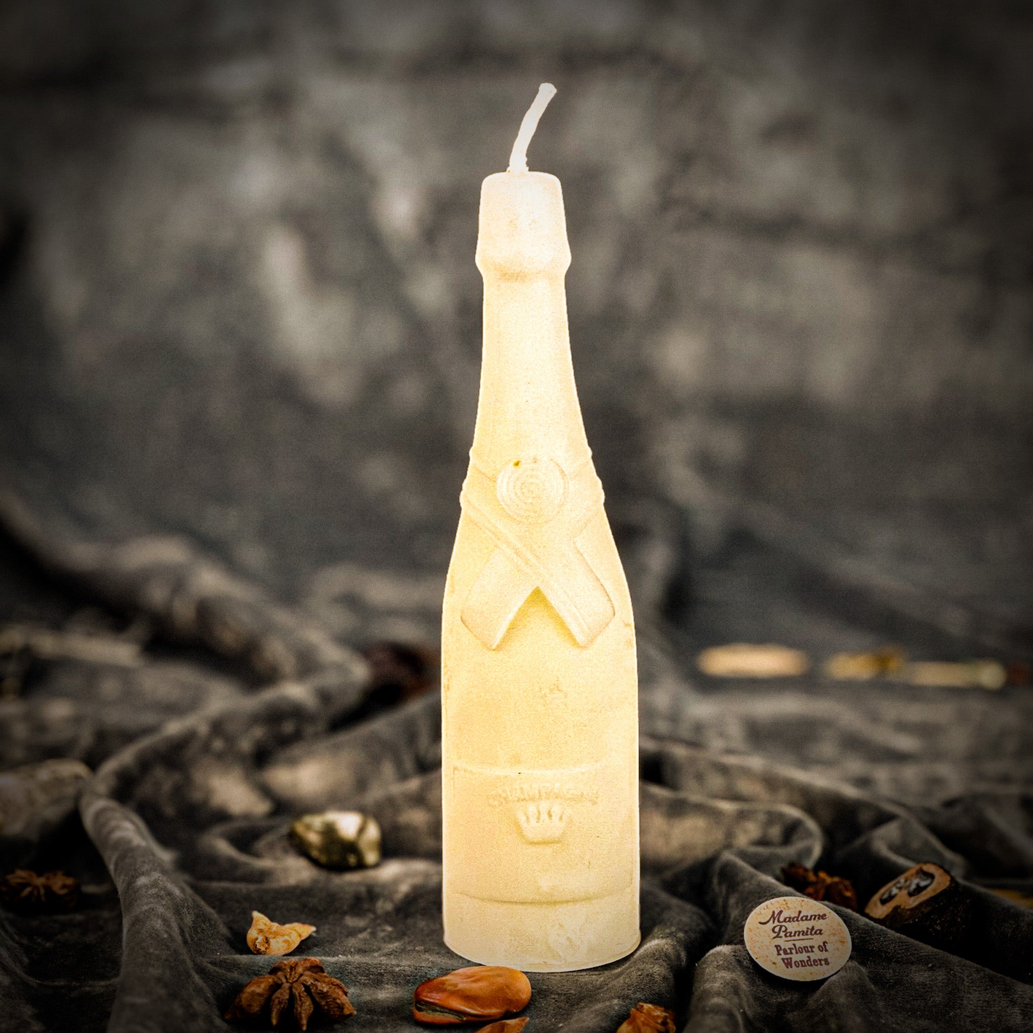 Beeswax Champagne Celebration Spell Candle - Success & Luxury Manifestation