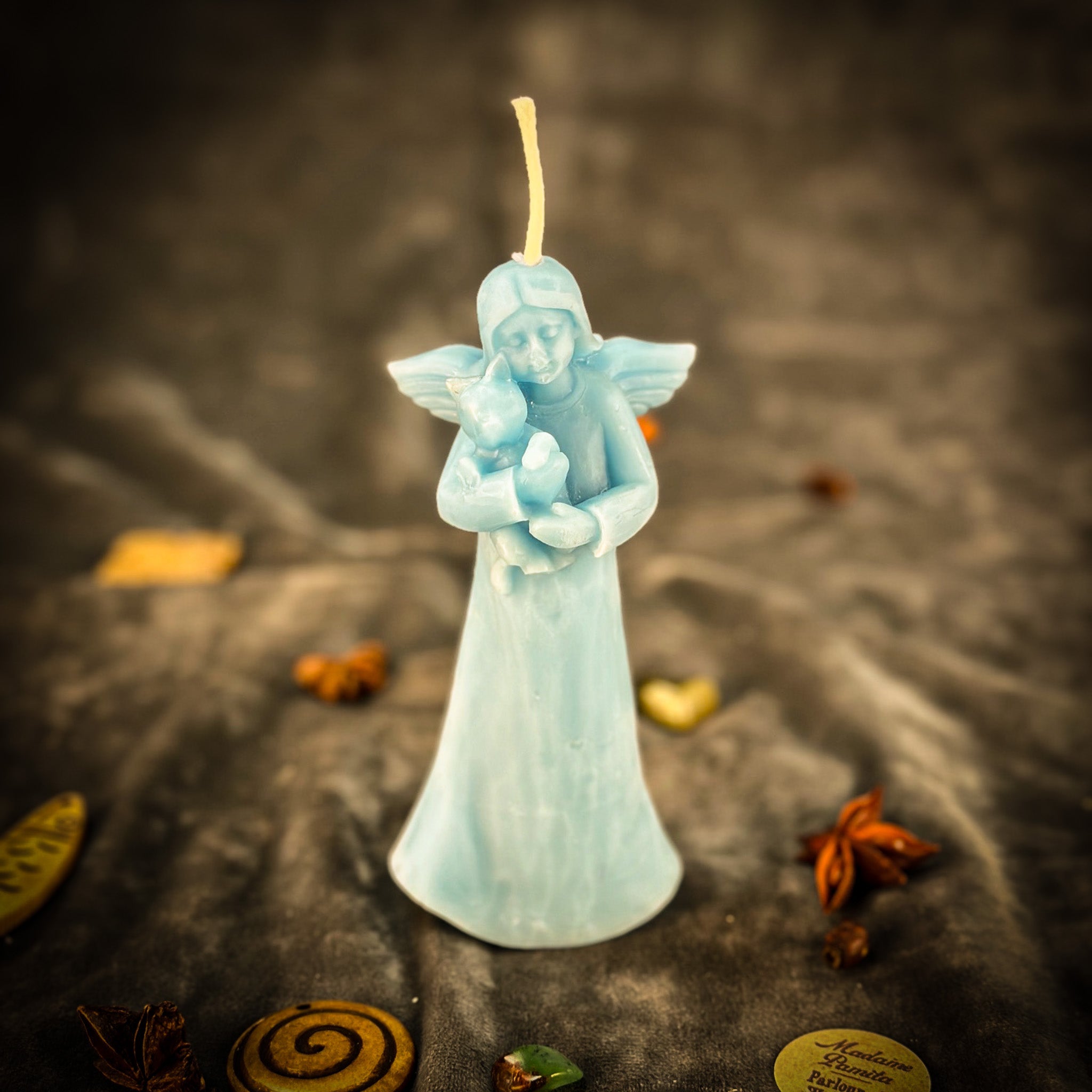 Beeswax Cat Guardian Spirit Spell Candle - Pet Protection & Healing