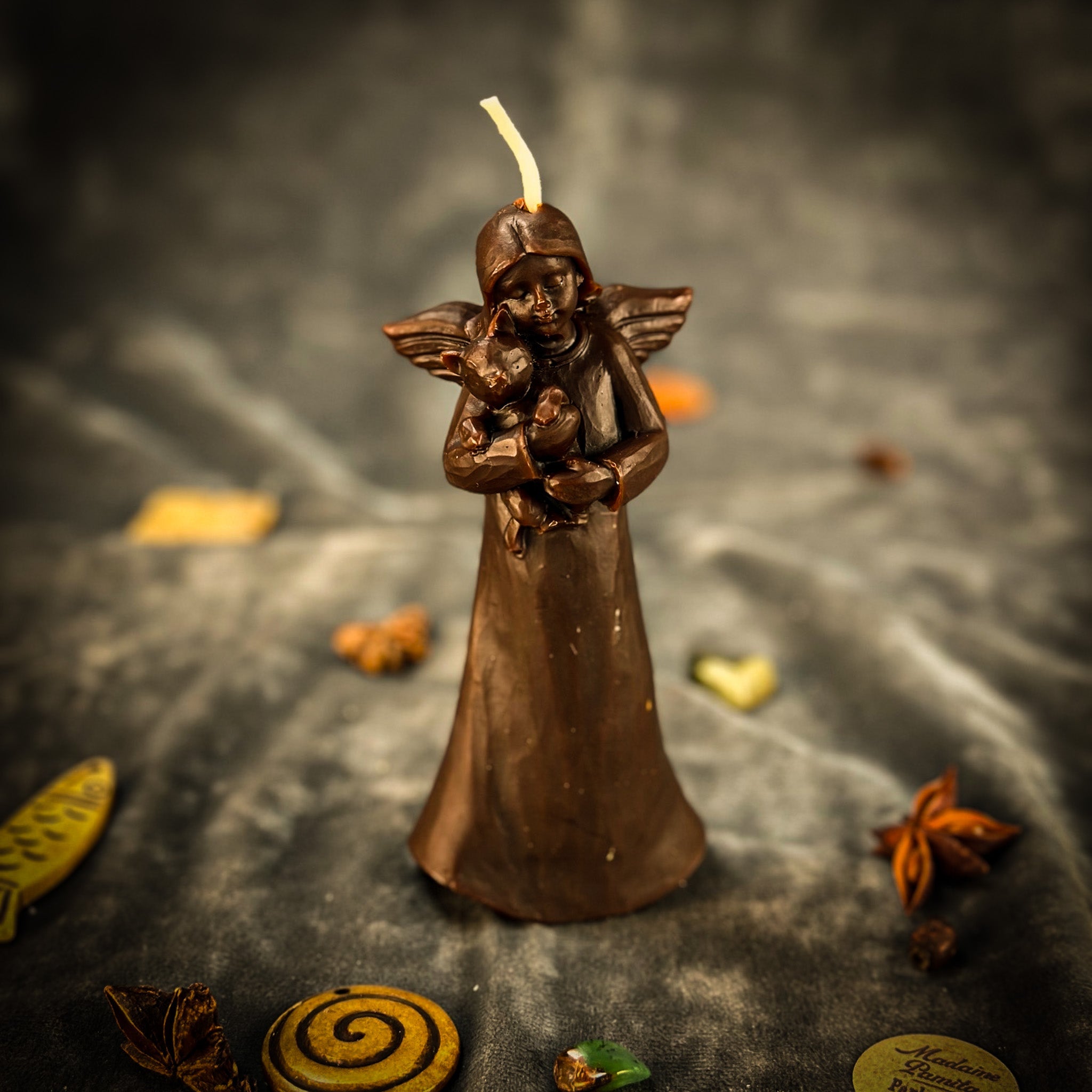 Beeswax Cat Guardian Spirit Spell Candle - Pet Protection & Healing