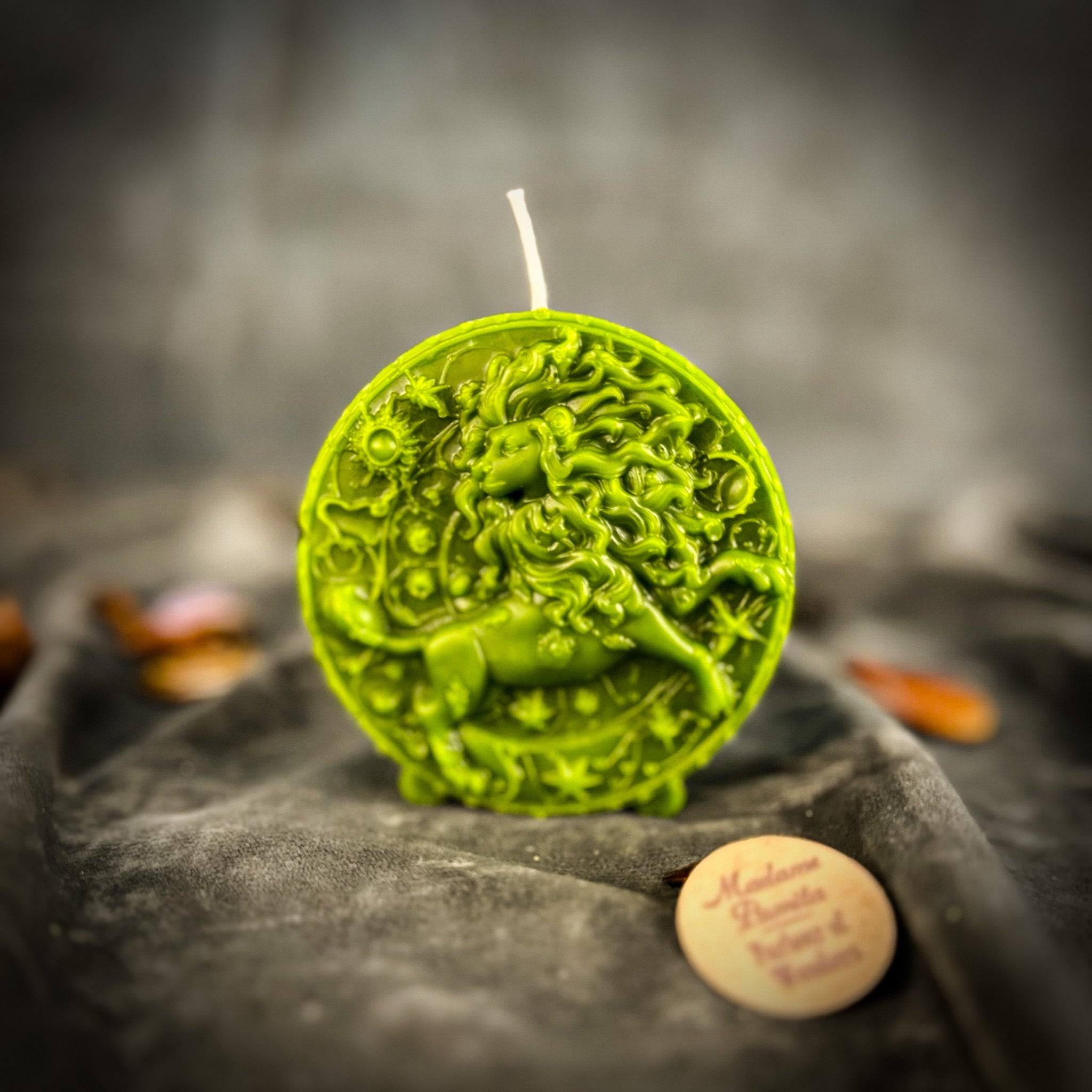 Beeswax Leo Lion Zodiac Spell Candle - Creativity, Confidence & Leadership