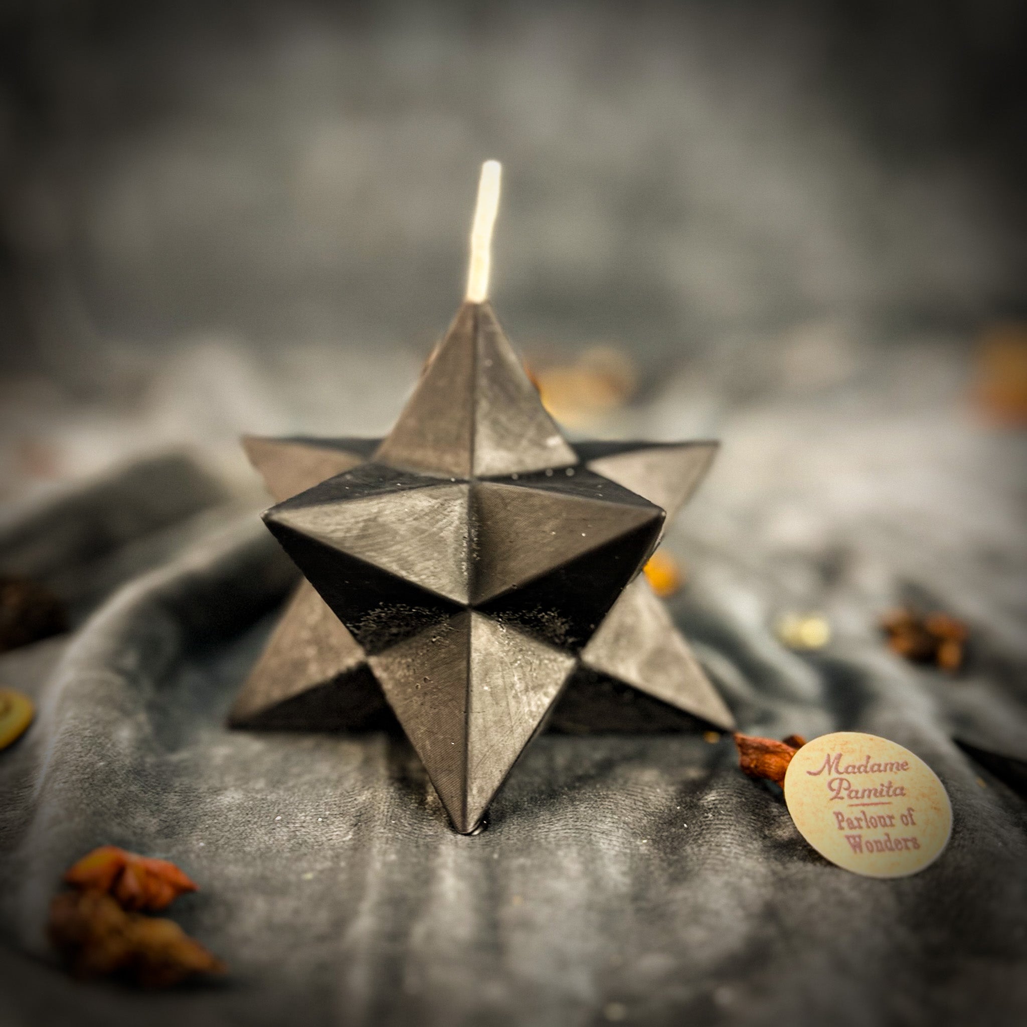 Beeswax Pentagram Merkaba Spell Candle - Protection, Ascension & Sacred Geometry