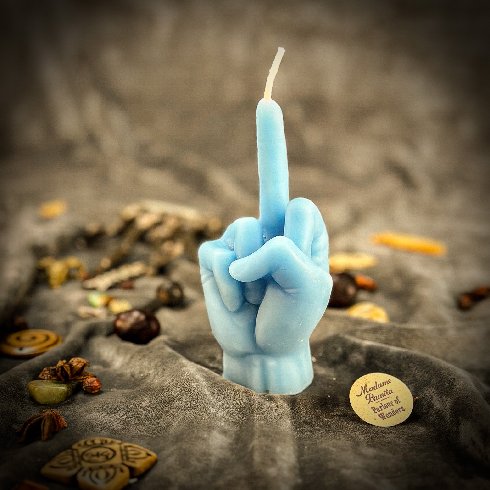 Beeswax Middle Finger Spell Candle - Banishing, Boundaries & Empowerment