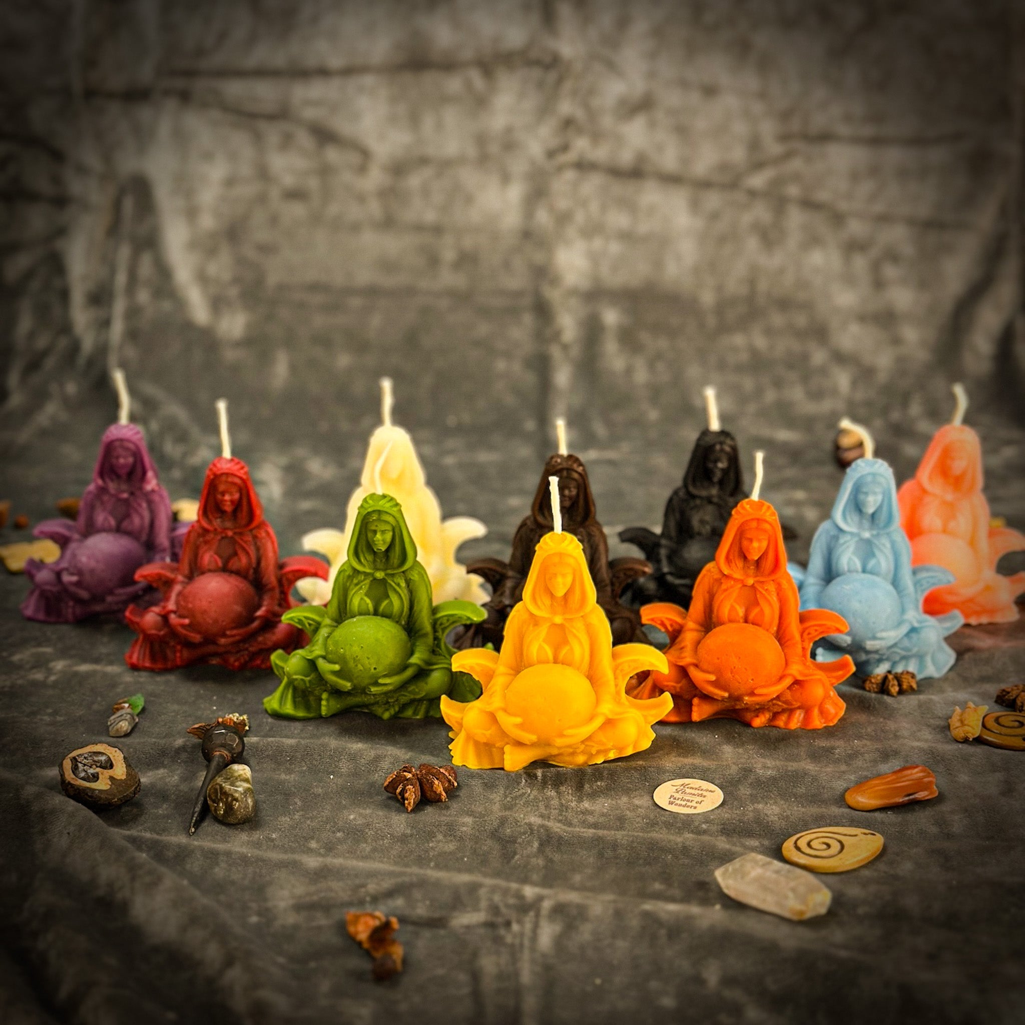 Beeswax Moon Goddess Spell Candle - Lunar Magic & Divine Feminine Energy
