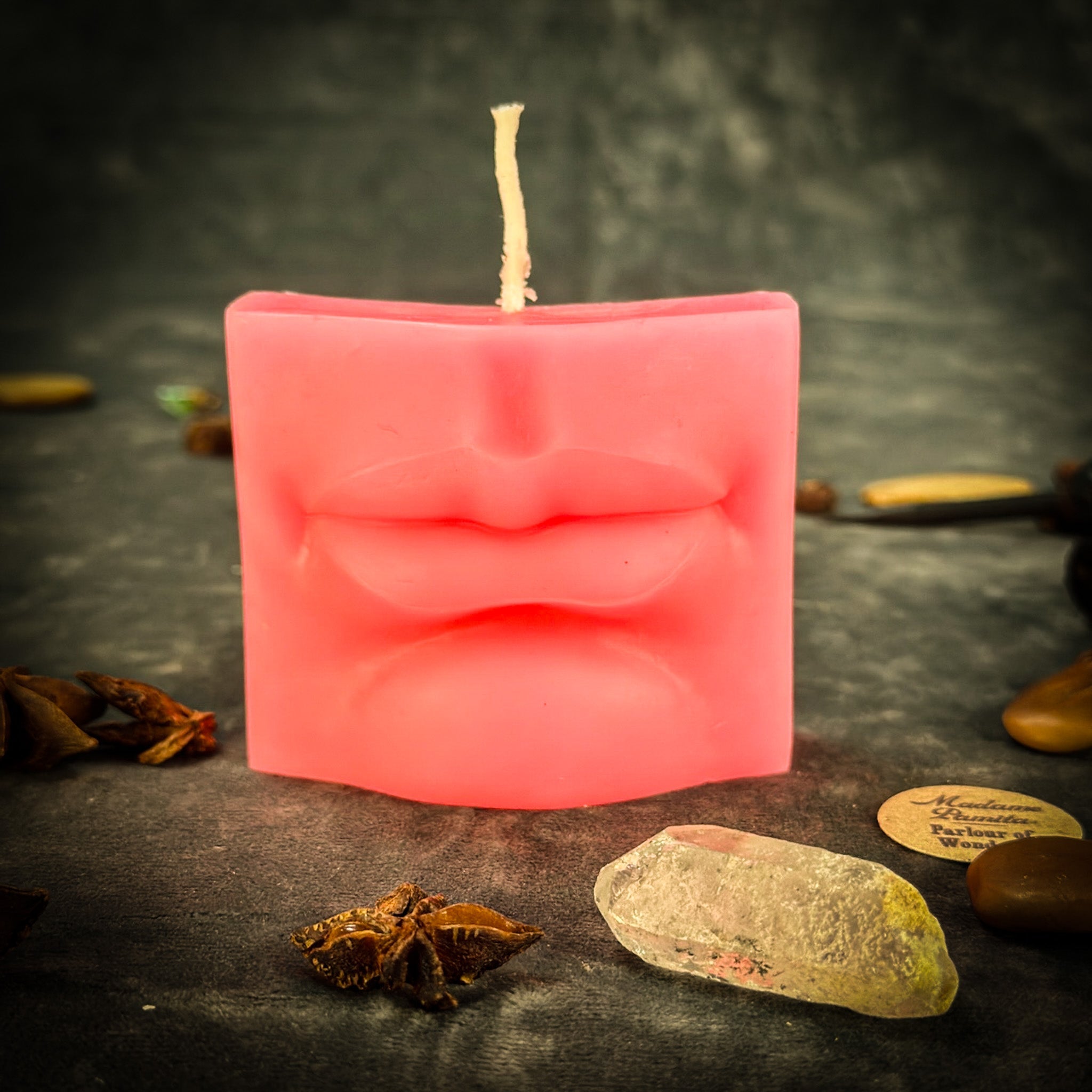 Beeswax Ex-Voto Mouth Spell Candle - Communication, Healing & Speaking Truth