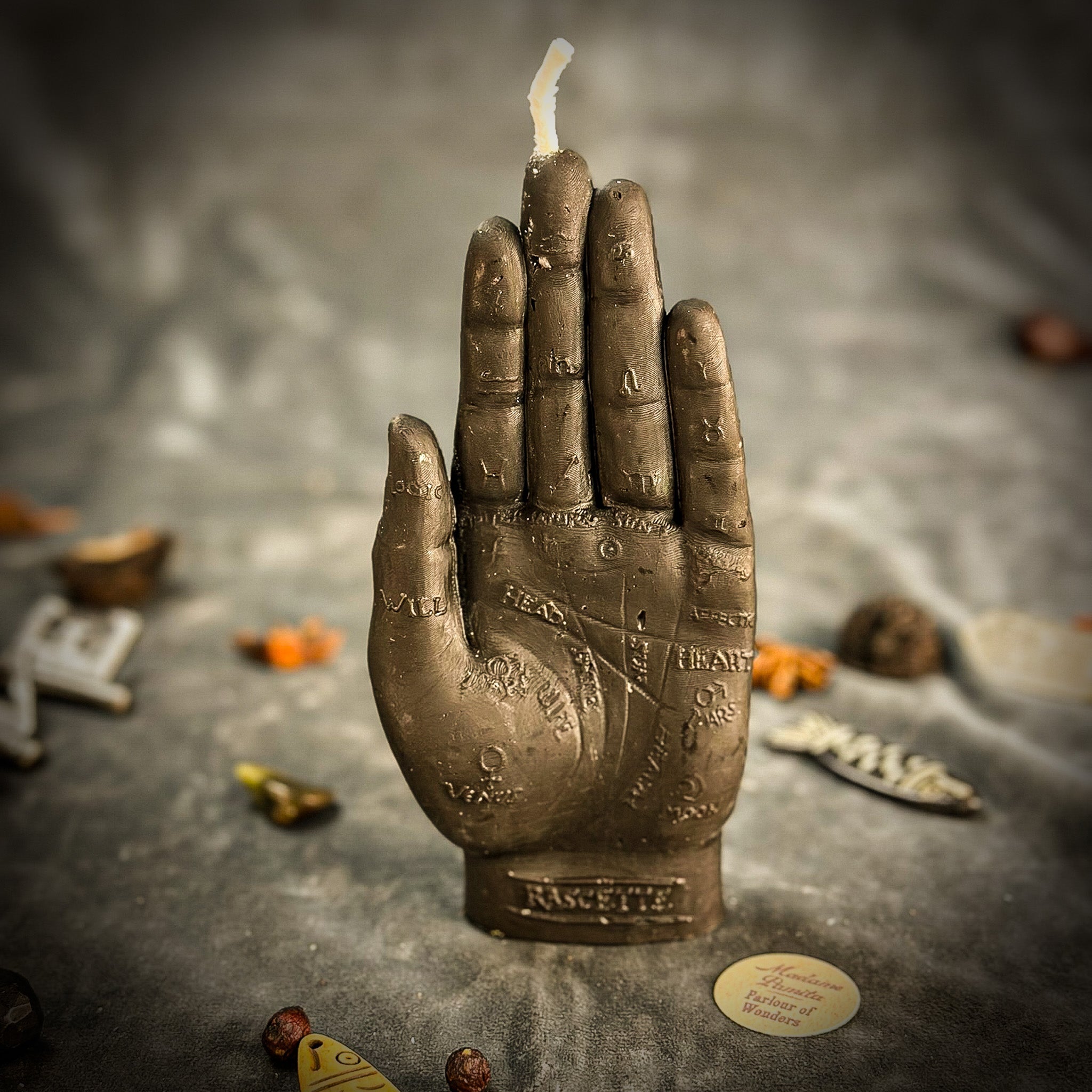 Beeswax Hand of Fate Spell Candle - Destiny, Transformation & Divine Timing