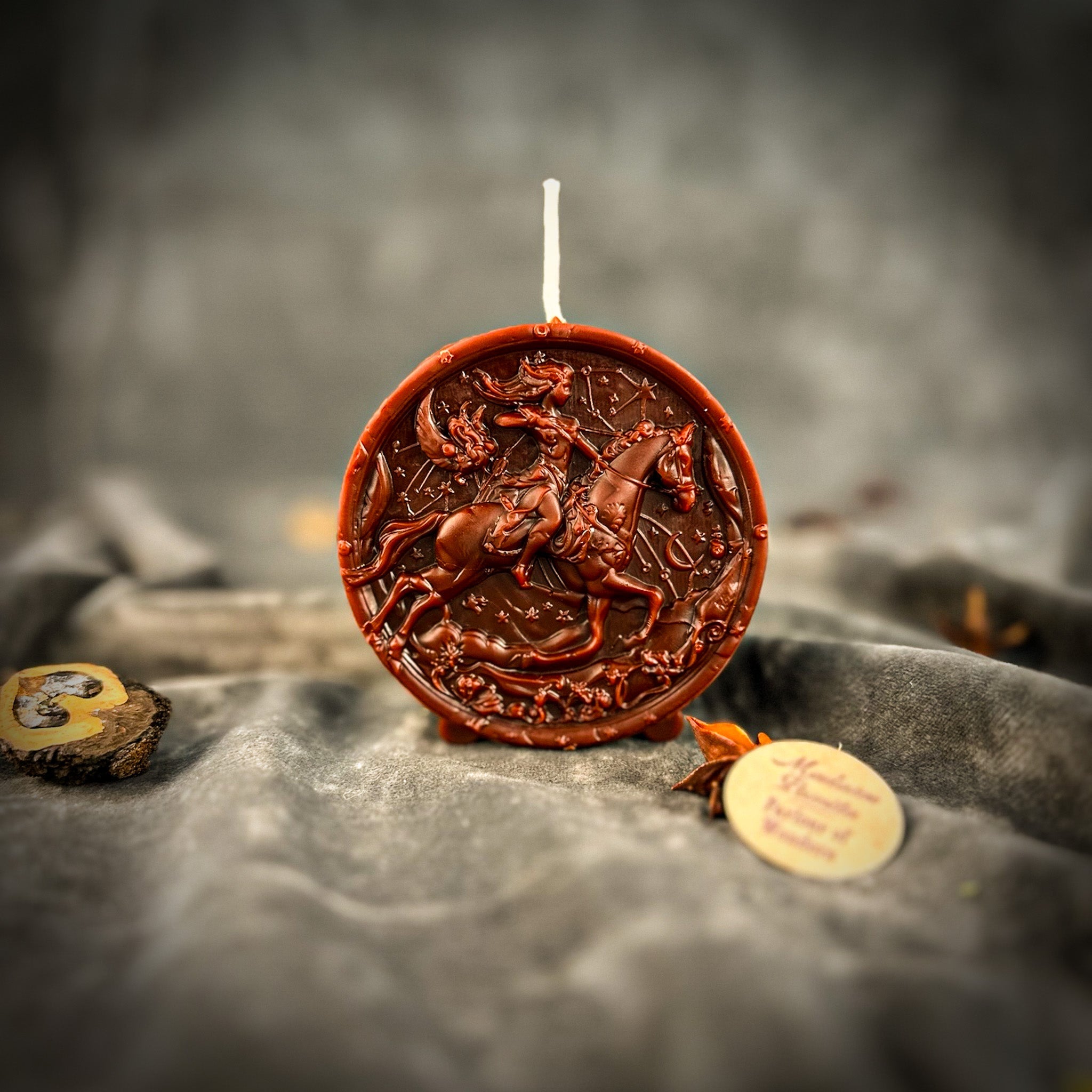 Beeswax Sagittarius Archer Zodiac Spell Candle - Adventure, Wisdom & Optimism