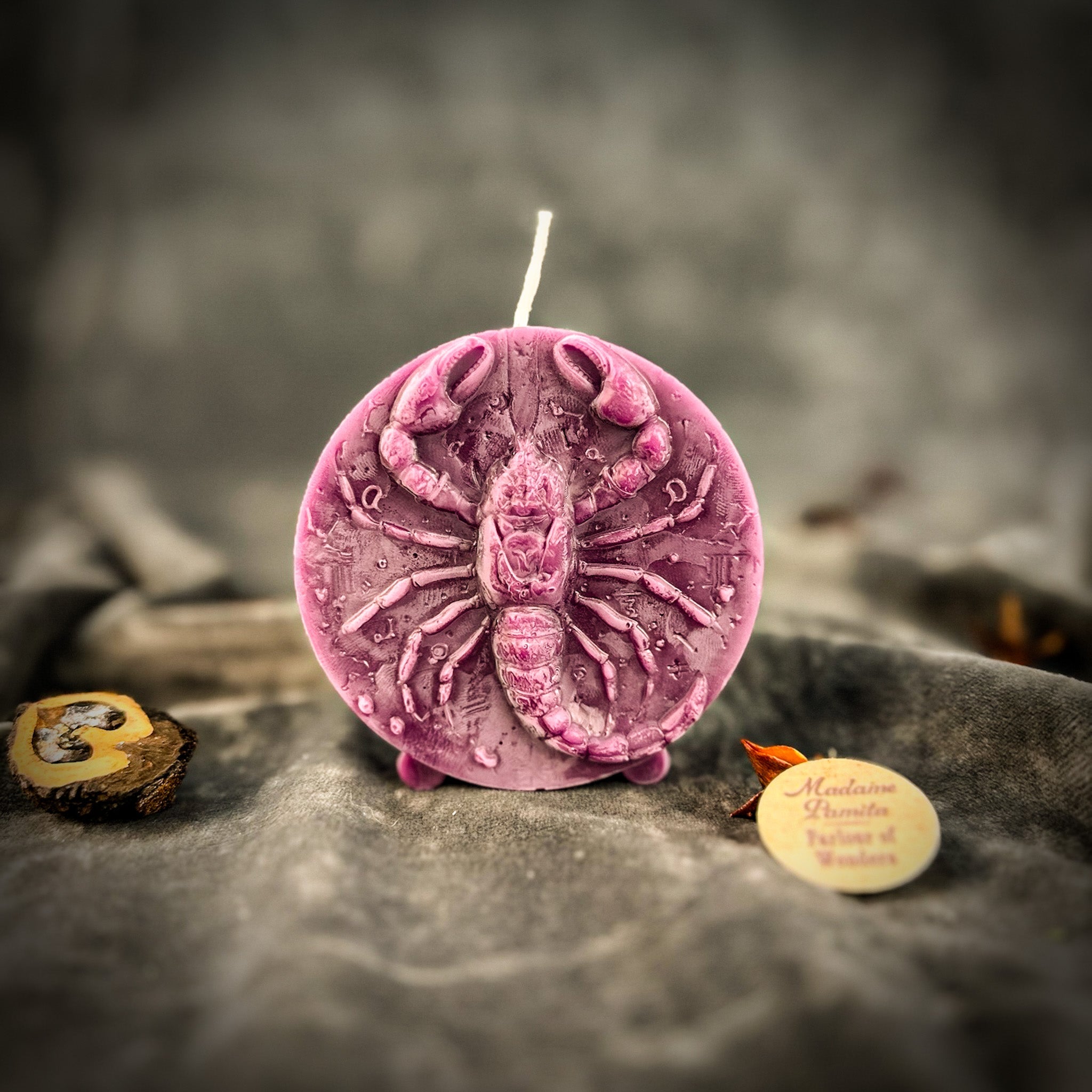 Beeswax Scorpio Scorpion Zodiac Spell Candle - Transformation, Power & Intuition