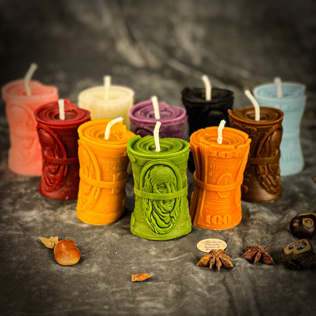Beeswax Pay Me Spell Candle - Debt Collection & Fair Compensation