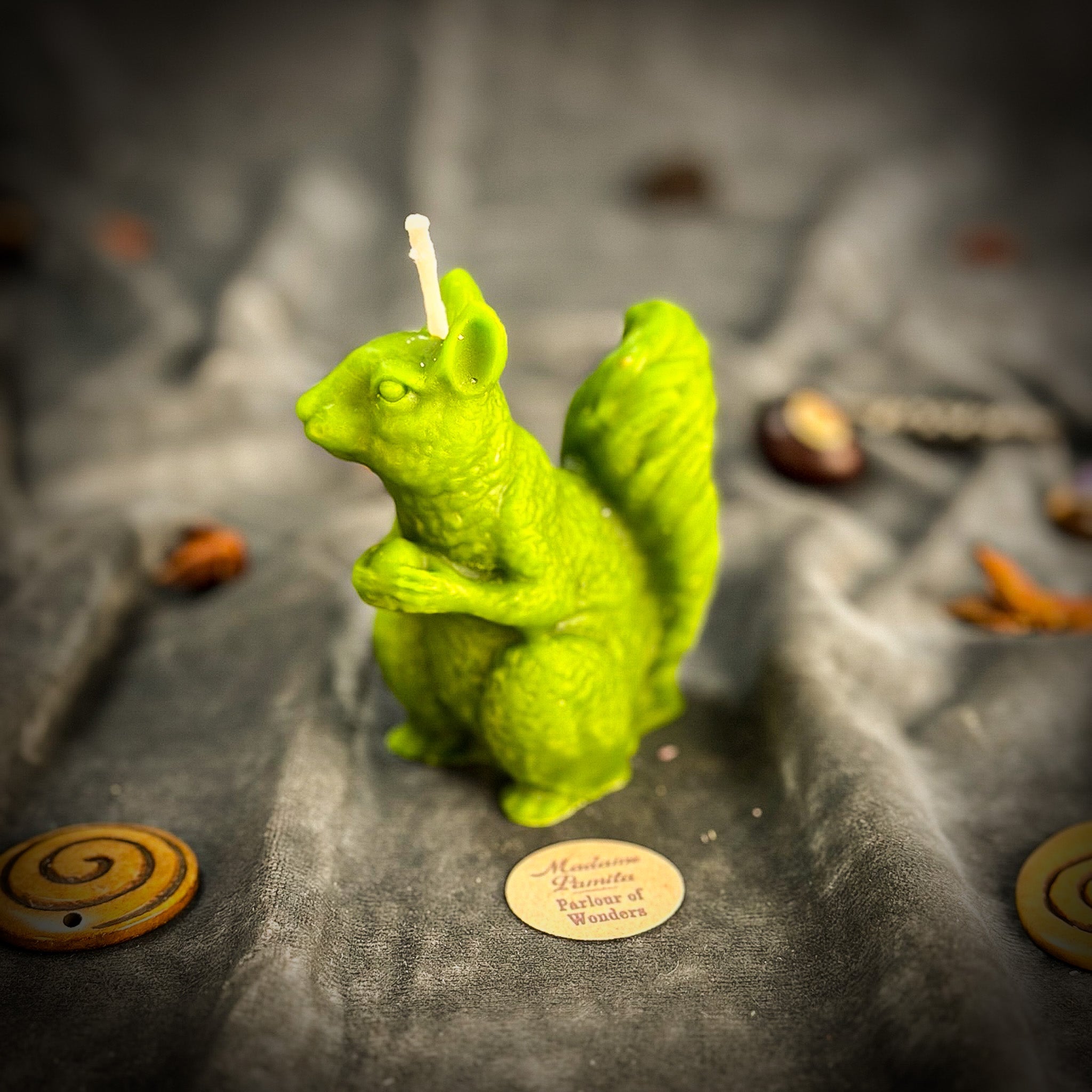 Beeswax Squirrel of Abundance Spell Candle - Savings, Prosperity & Preparation