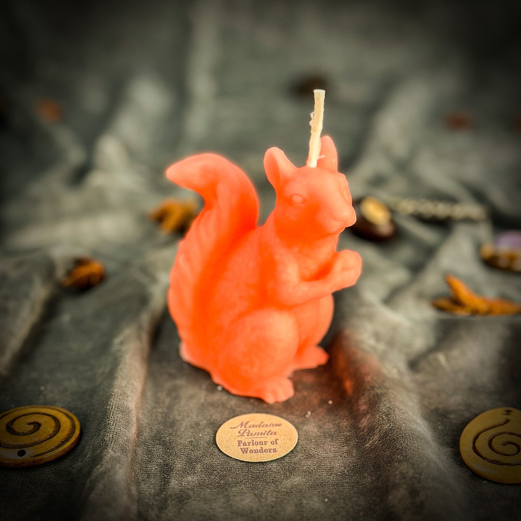 Beeswax Squirrel of Abundance Spell Candle - Savings, Prosperity & Preparation