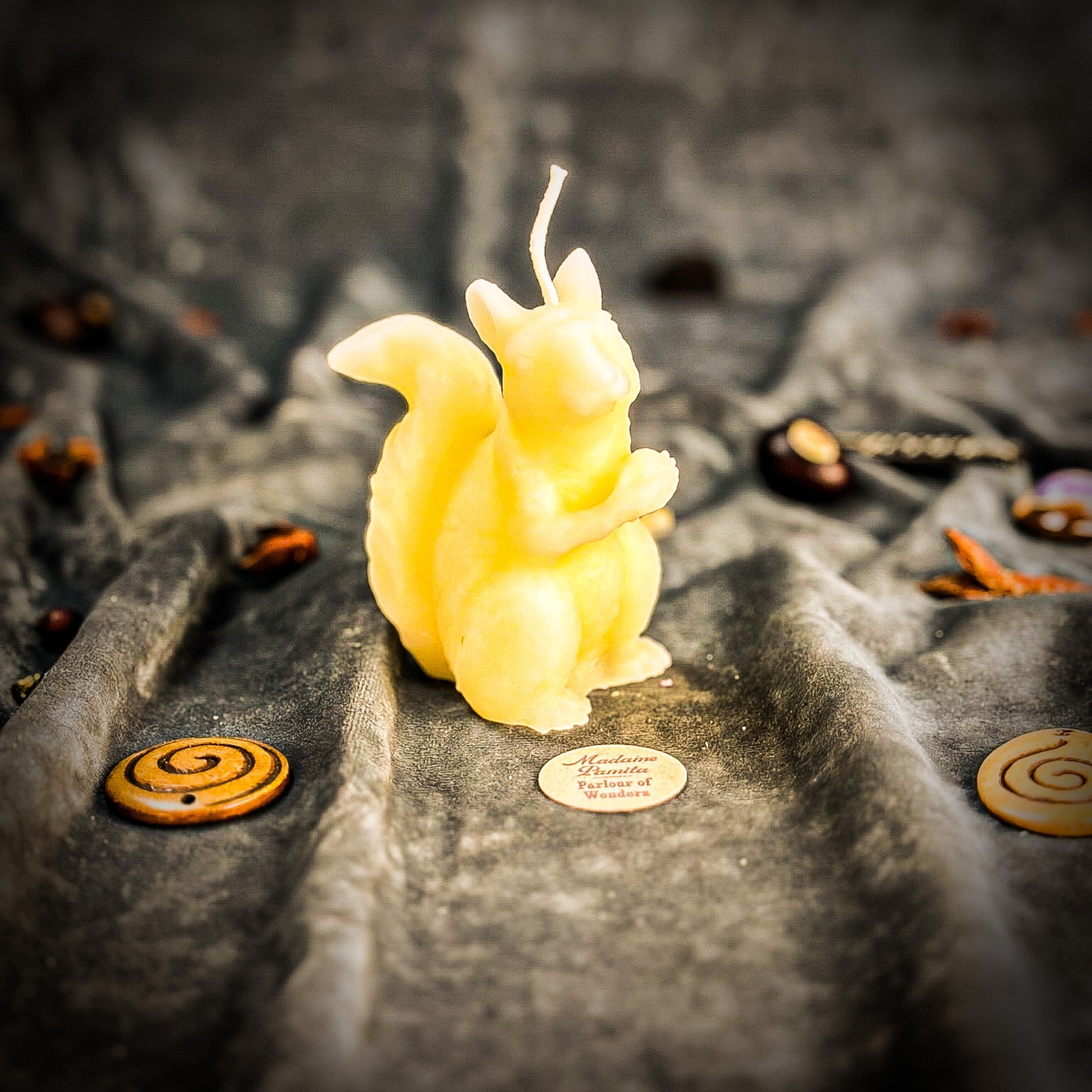 Beeswax Squirrel of Abundance Spell Candle - Savings, Prosperity & Preparation