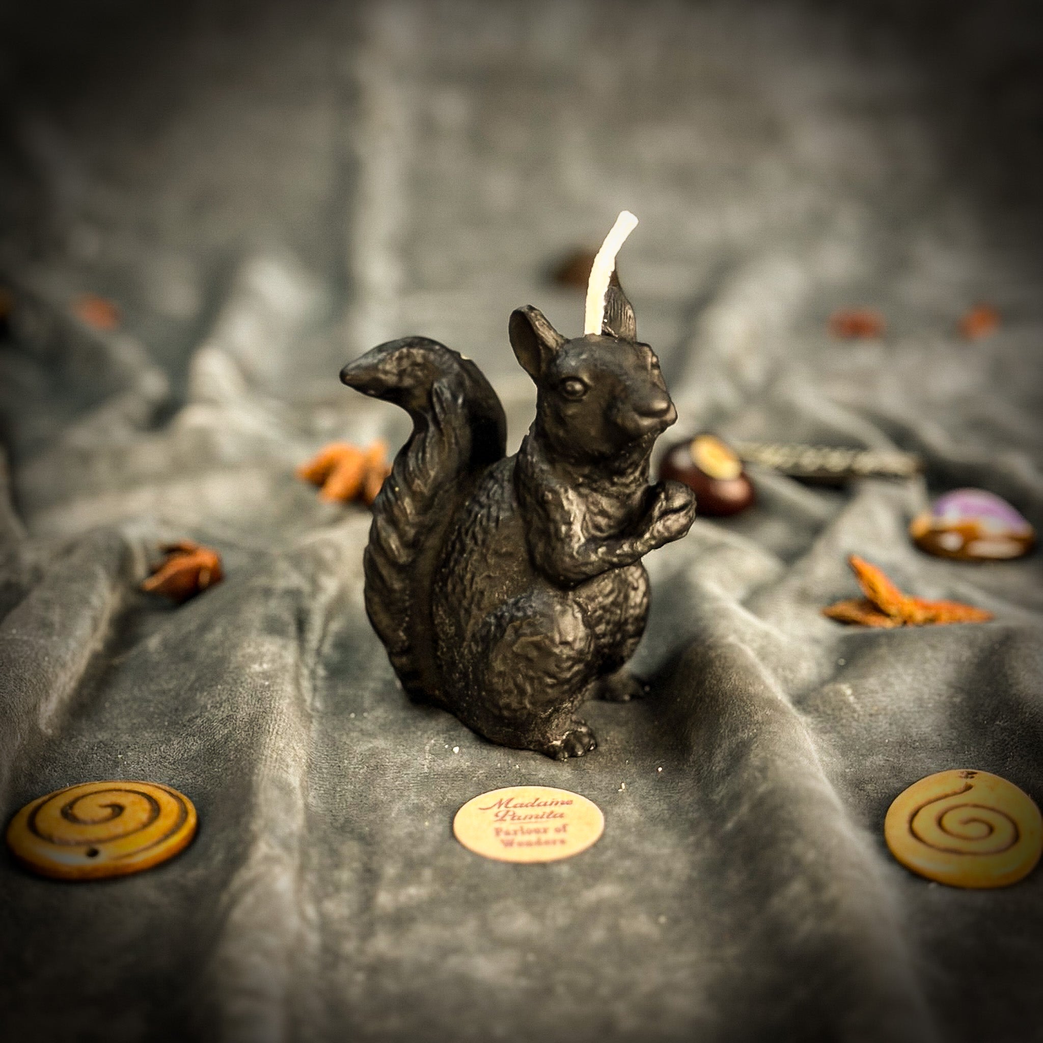Beeswax Squirrel of Abundance Spell Candle - Savings, Prosperity & Preparation