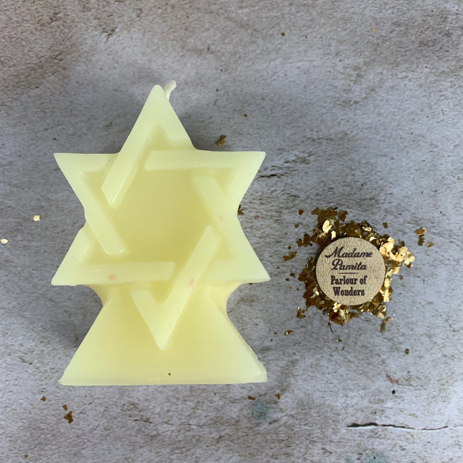 Beeswax Seal of Solomon Spell Candle - Protection & Divine Power