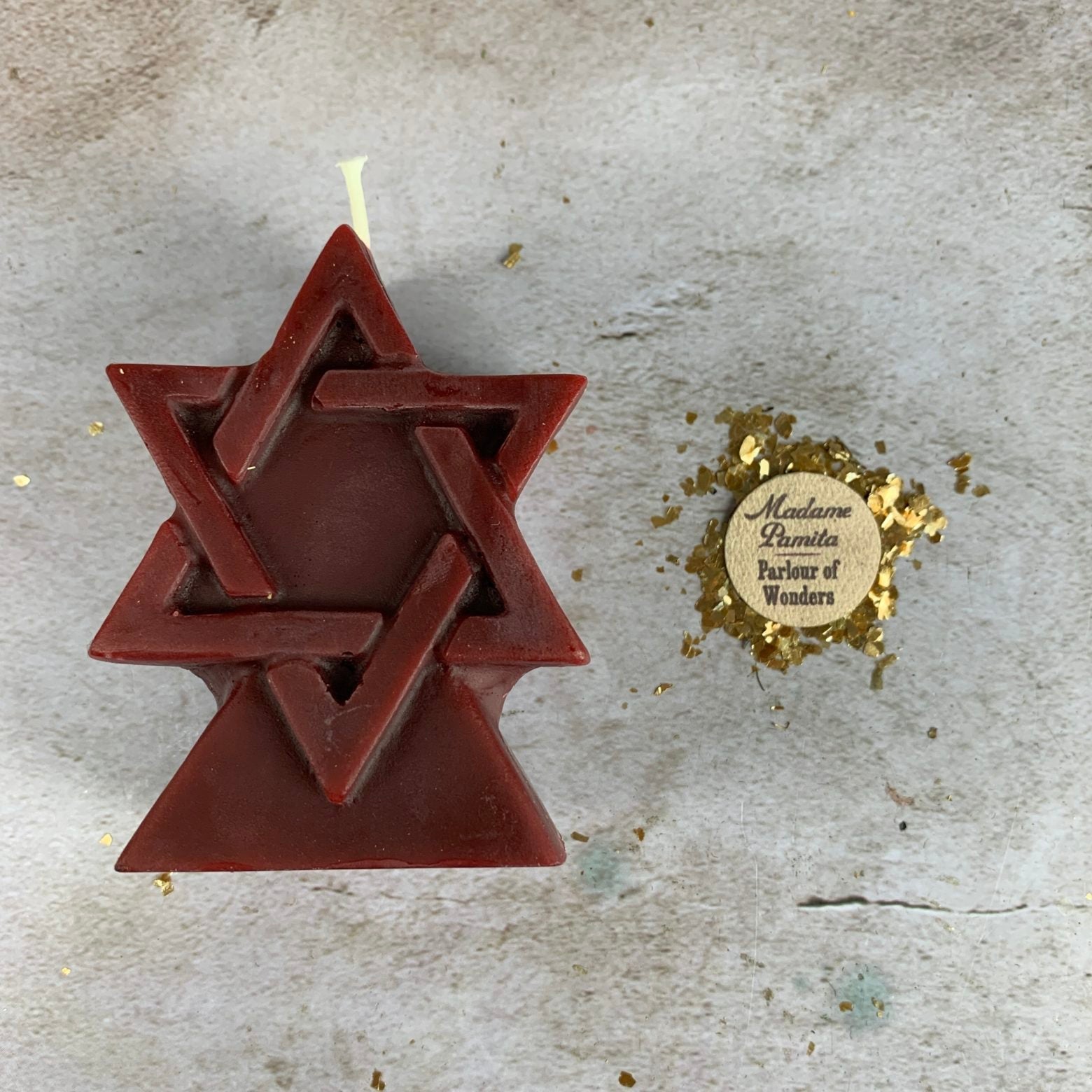 Beeswax Seal of Solomon Spell Candle - Protection & Divine Power
