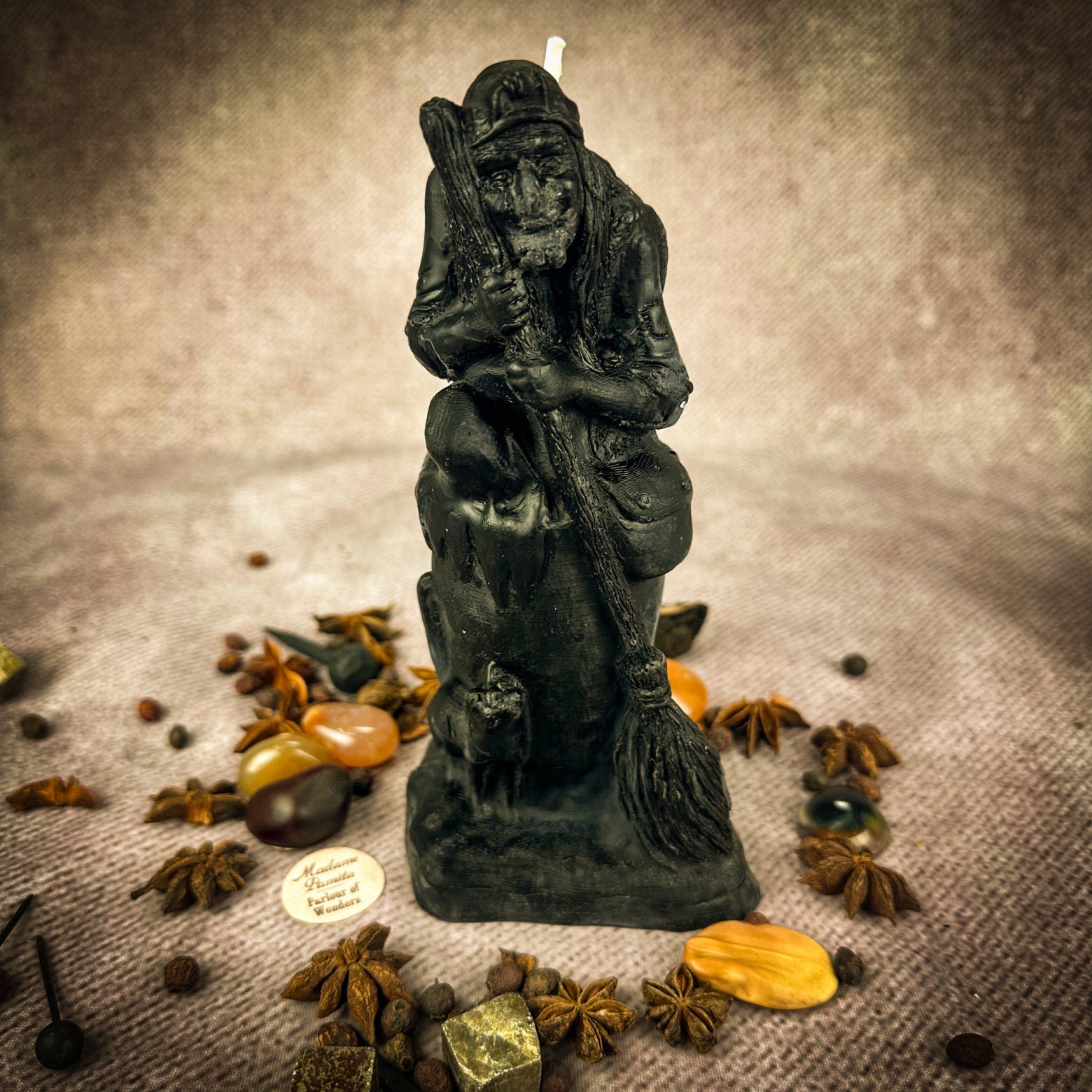 Beeswax Baba Yaga Spell Candle - Wisdom, Protection & Wild Power