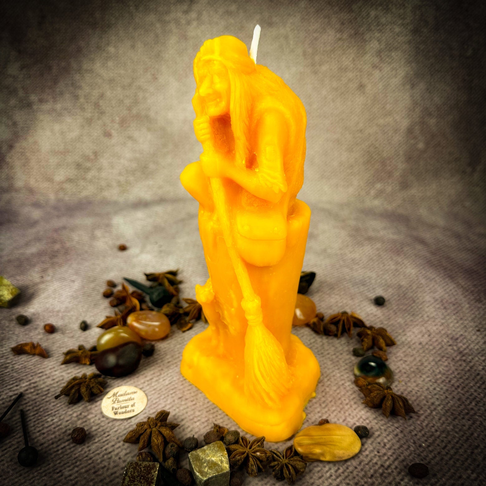 Beeswax Baba Yaga Spell Candle - Wisdom, Protection & Wild Power