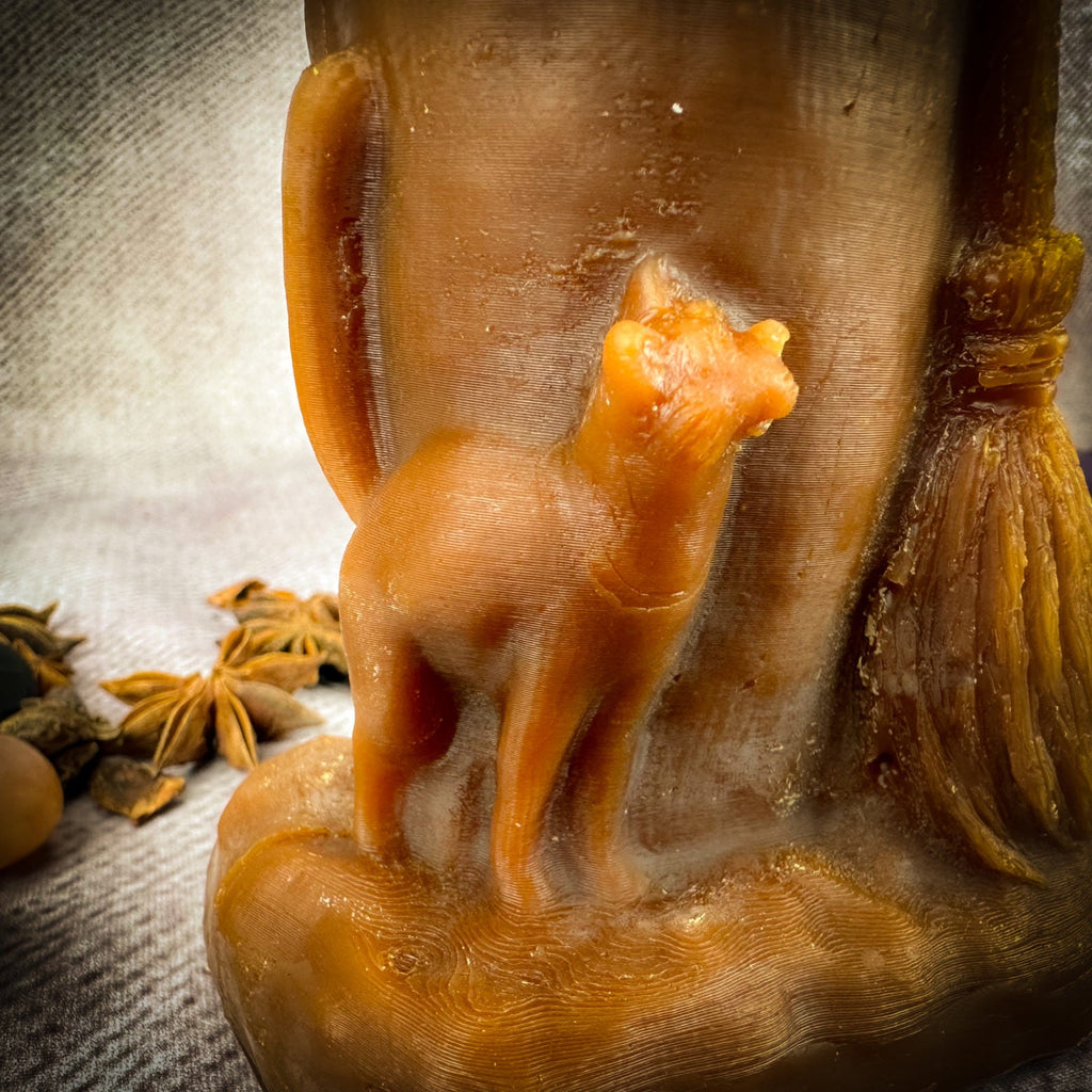 Beeswax Baba Yaga Spell Candle - Wisdom, Protection & Wild Power
