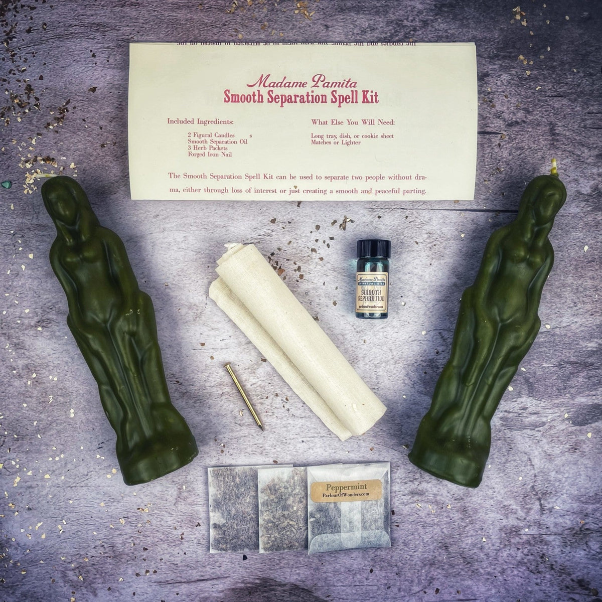 Smooth Separation Candle Spell Kit - Female/Female | Peaceful Parting
