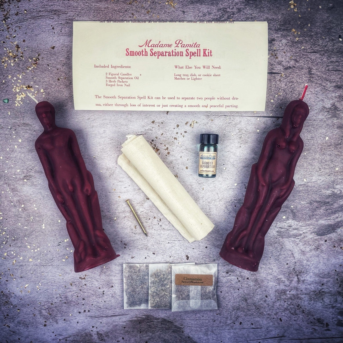 Smooth Separation Candle Spell Kit - Female/Male | Peaceful Parting