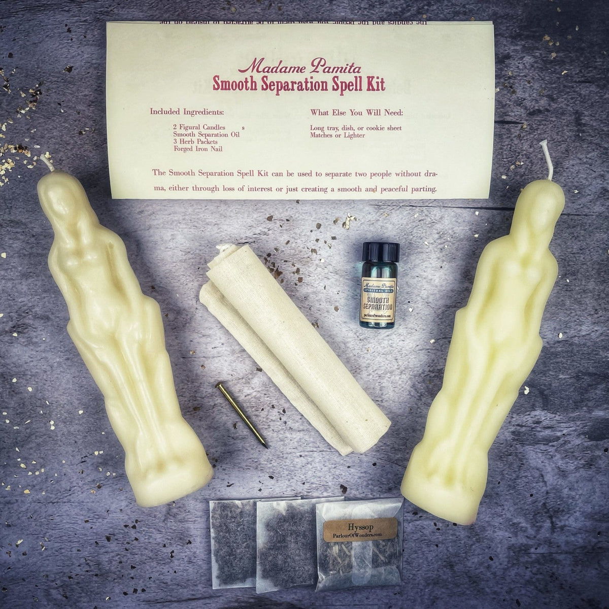 Smooth Separation Candle Spell Kit - Female/Male | Peaceful Parting