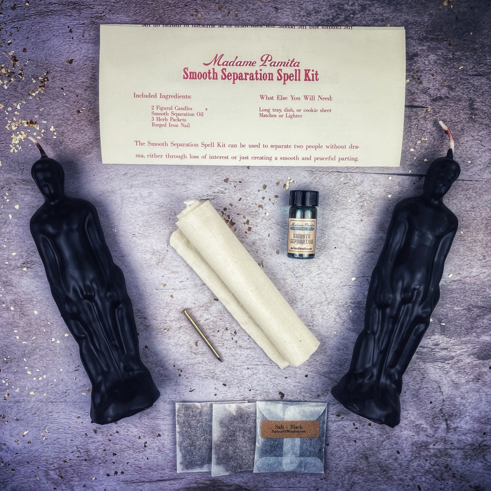 Smooth Separation Candle Spell Kit - Male/Male | Peaceful Parting