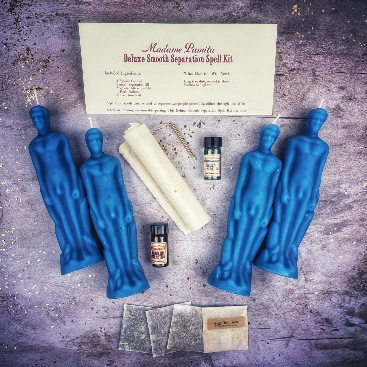 Deluxe Smooth Separation Candle Spell Kit - Male/Male | Peaceful Parting & Love Direction