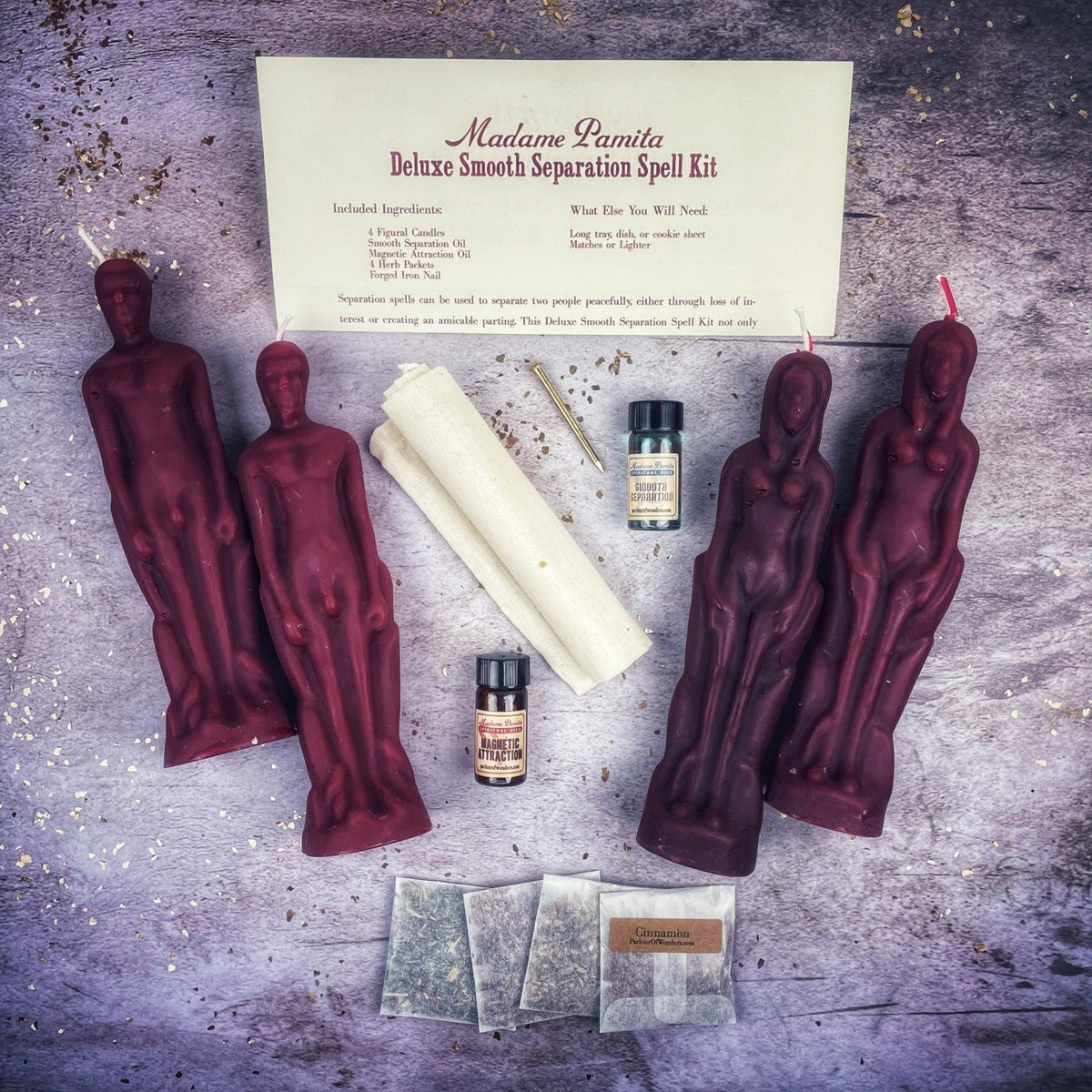 Deluxe Smooth Separation Candle Spell Kit - Female/Male | Peaceful Parting & Love Direction