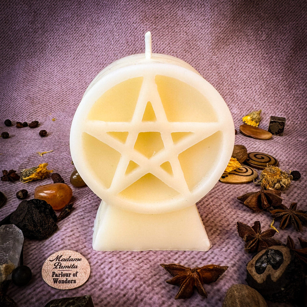 Pentacle of Protection Candle Spell Kit - Five Elements & Spiritual Safety Magic