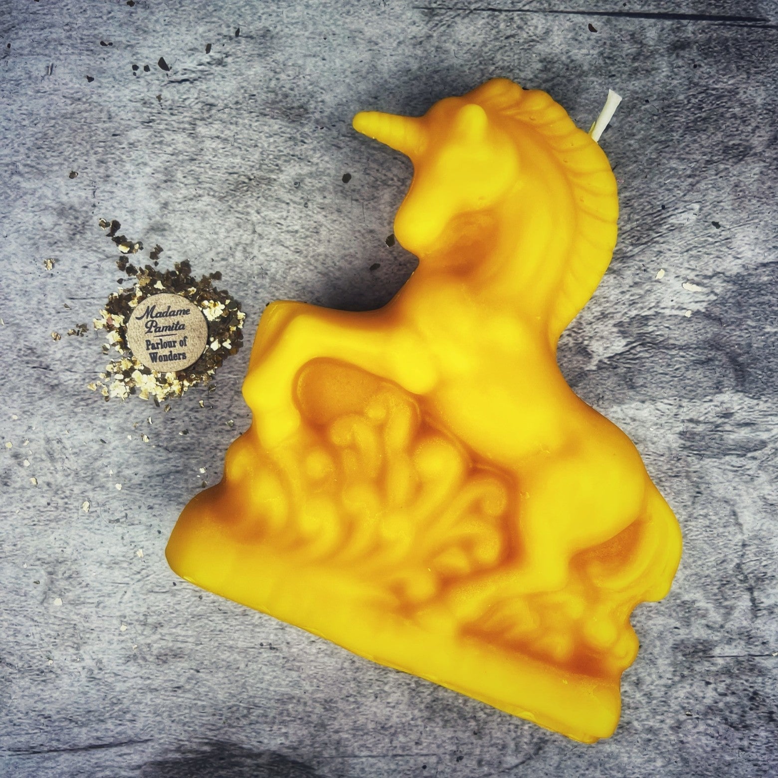 Beeswax Enchanted Unicorn Spell Candle - Manifestation & Wishes Magic
