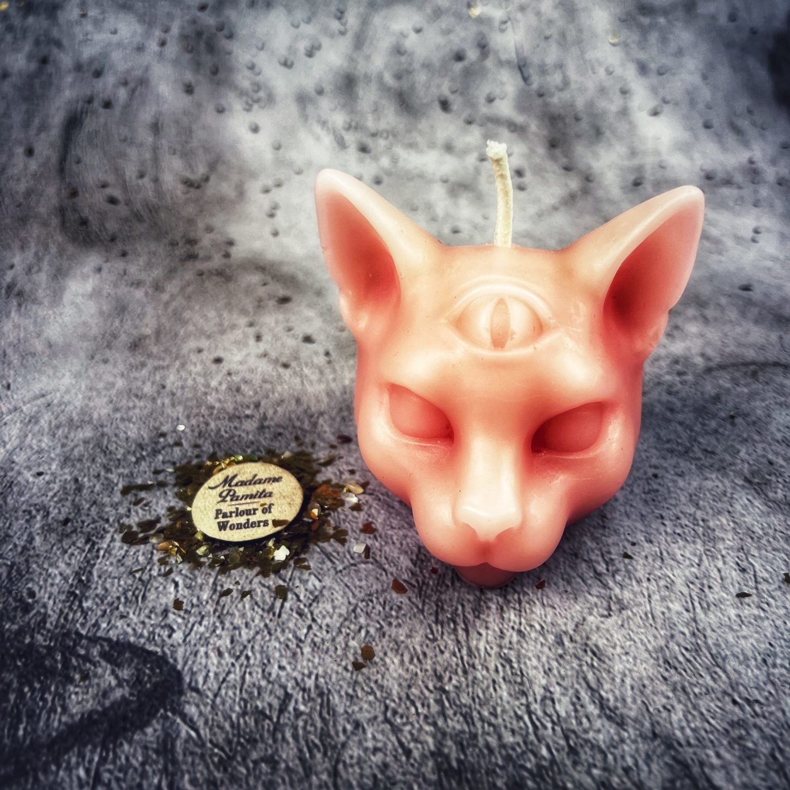 Beeswax Psychic Cat Spell Candle - Intuition & Clairvoyance Magic