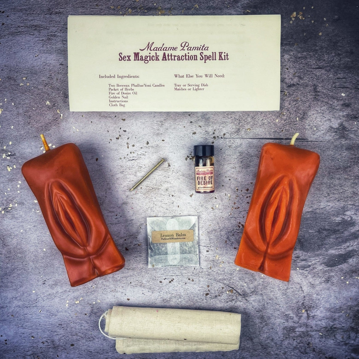 Sex Magick Candle Spell Kit - Yoni/Yoni - Passion & Desire