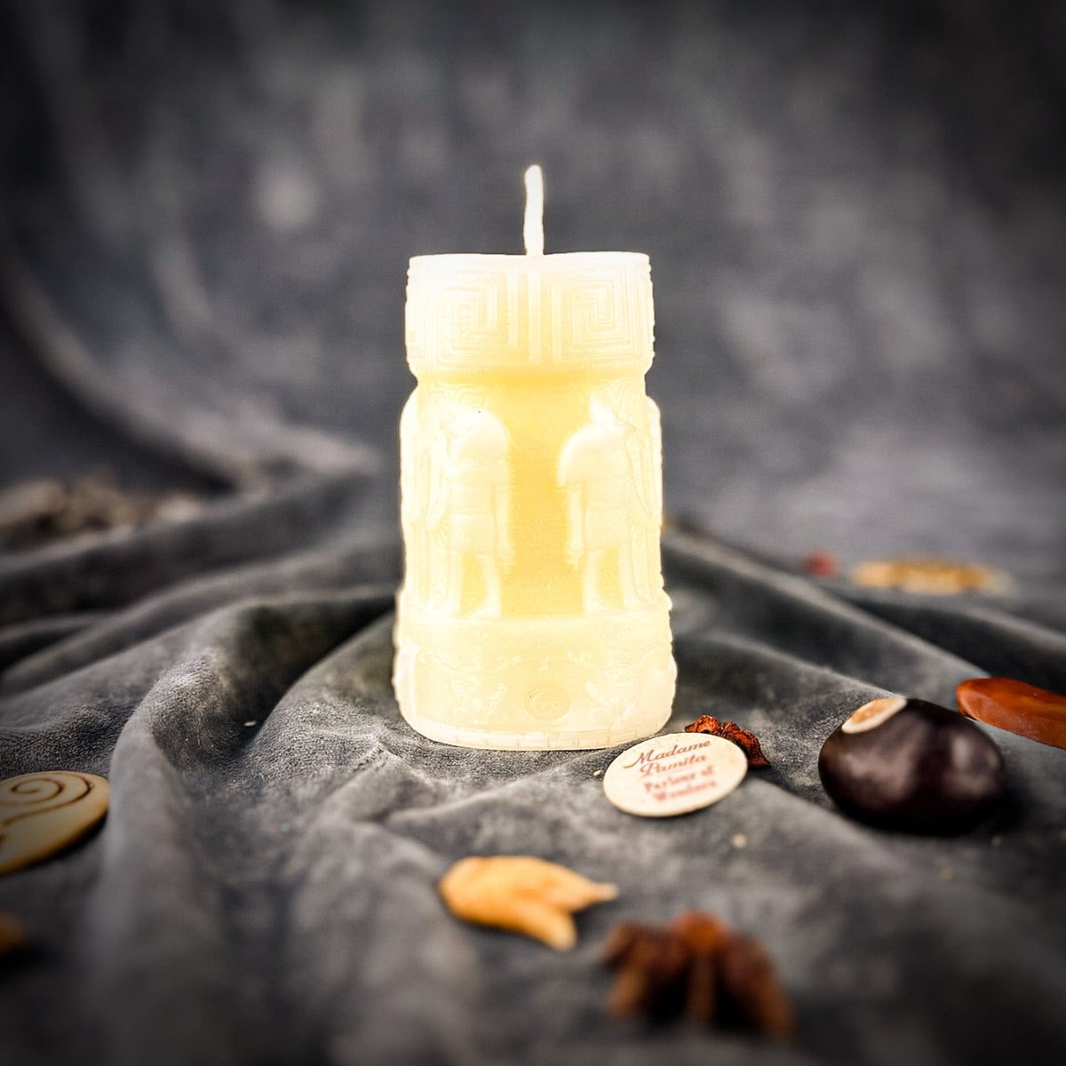 Anubis and Horus Egyptian Pillar Candle Spell Kit - Protection & Divine Guidance