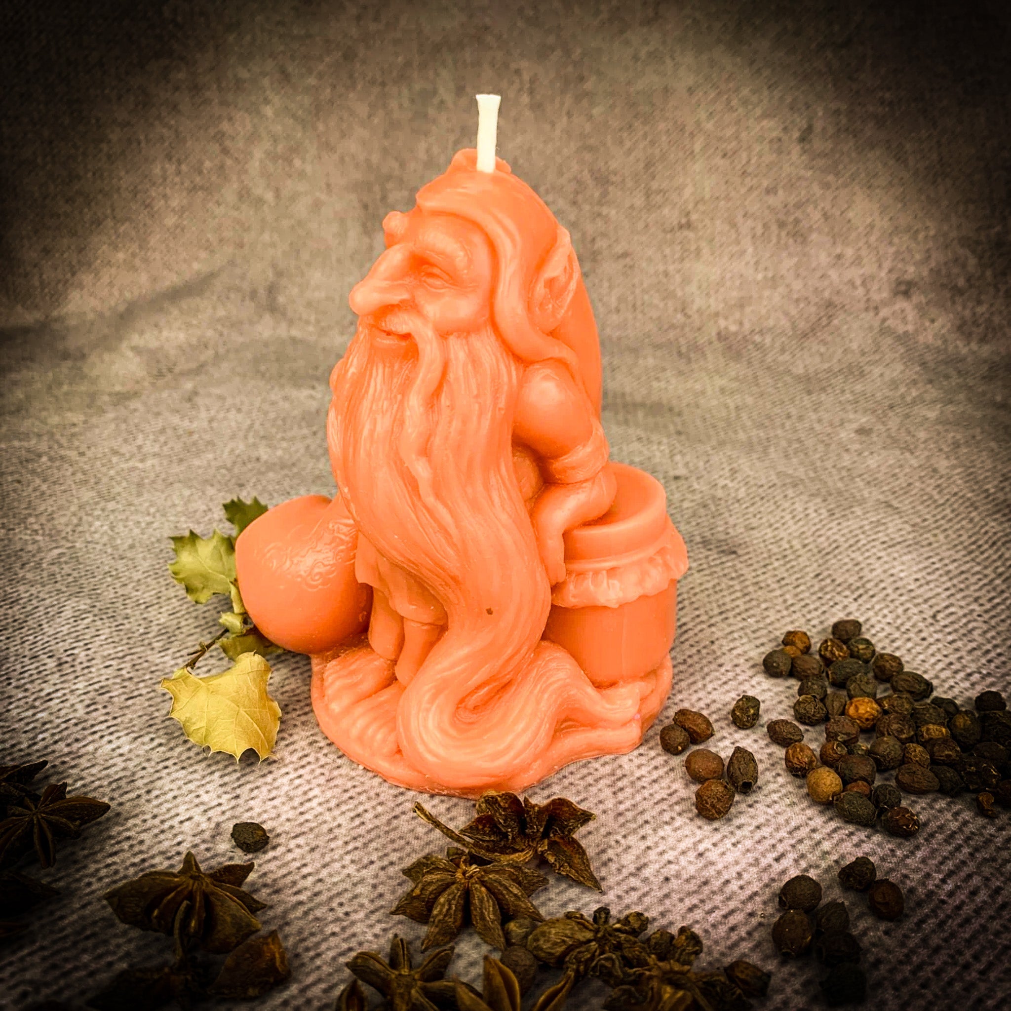 Beeswax Domovyk House Gnome Spell Candle - Home Blessing & Protection