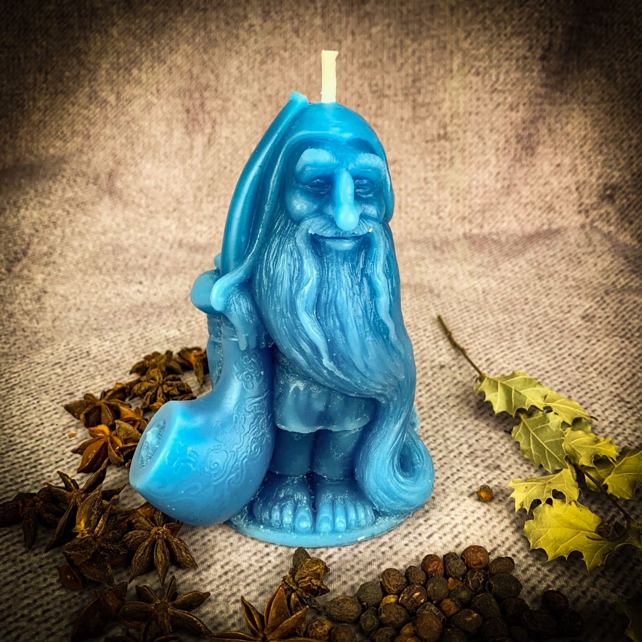 Beeswax Domovyk House Gnome Spell Candle - Home Blessing & Protection