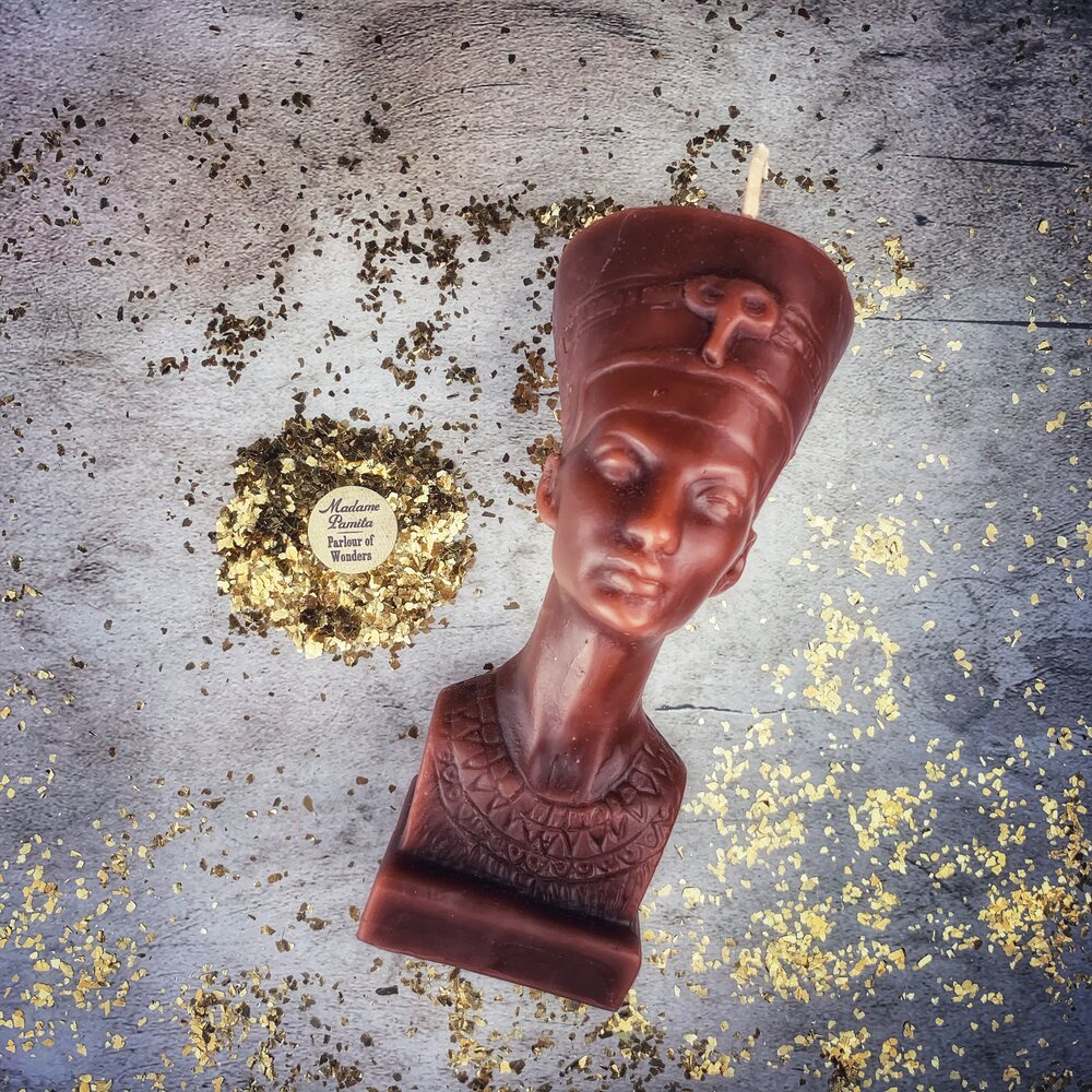 Beeswax Egyptian Queen Spell Candle - Power, Beauty & Magnetism Magic