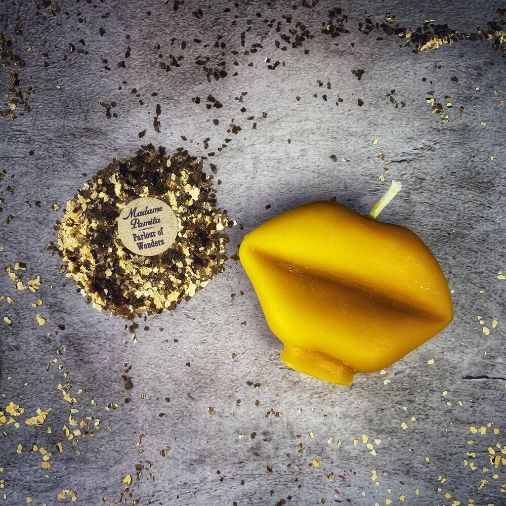 Beeswax Talk to Me Lips Spell Candle - Communication & Passion Magic