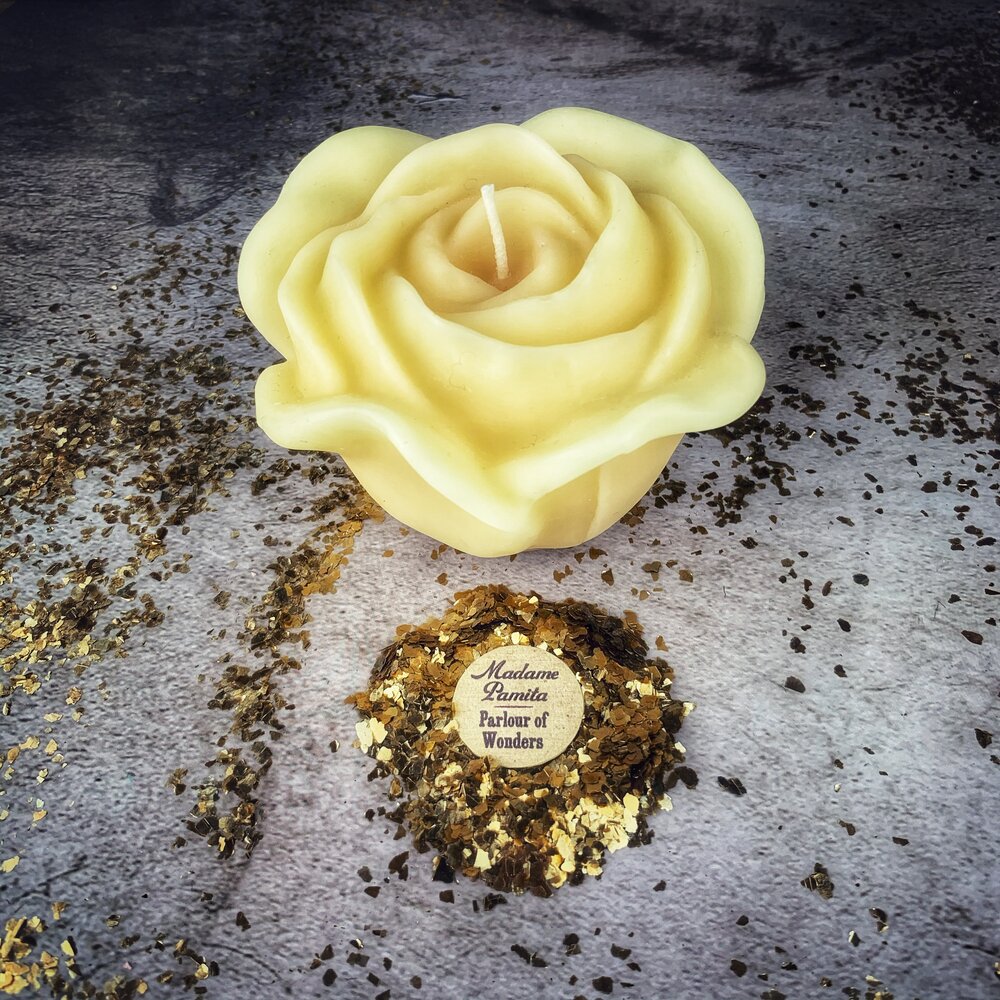 Beeswax Rose Romance Spell Candle - True Love & Soul Mate Magic